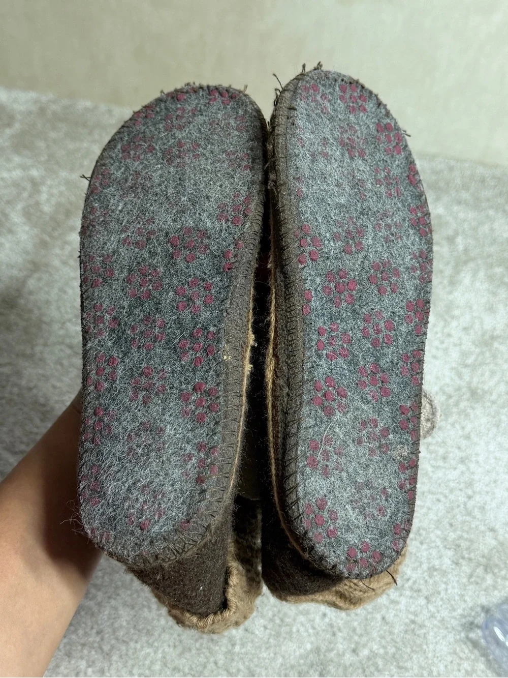 Garnet Hill Kids 100% Boiled New Wool Moose Slipper Boots in Brown 2
